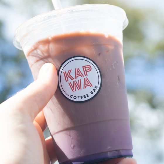 Ube cold brew in a Kapwa cup